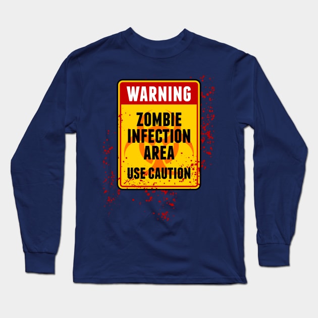 Zombie Infection Area Long Sleeve T-Shirt by marcusmattingly